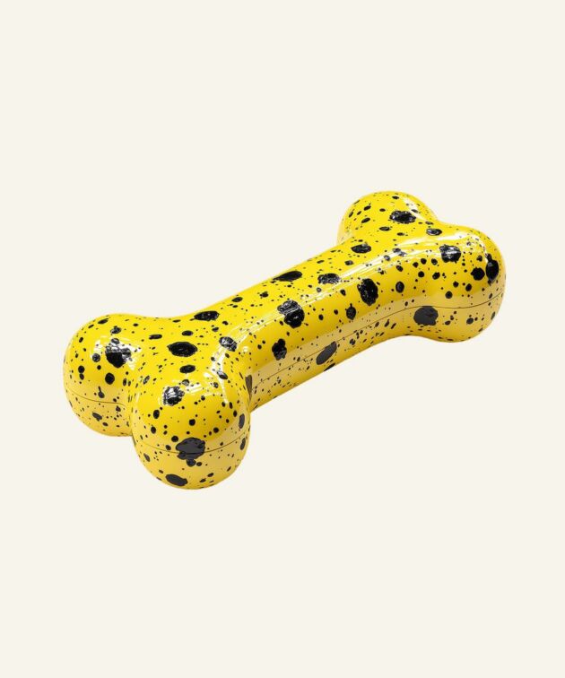 Splatter bone chew toy