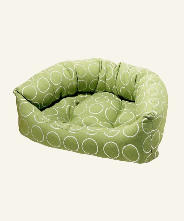 Green polka dot dog bed