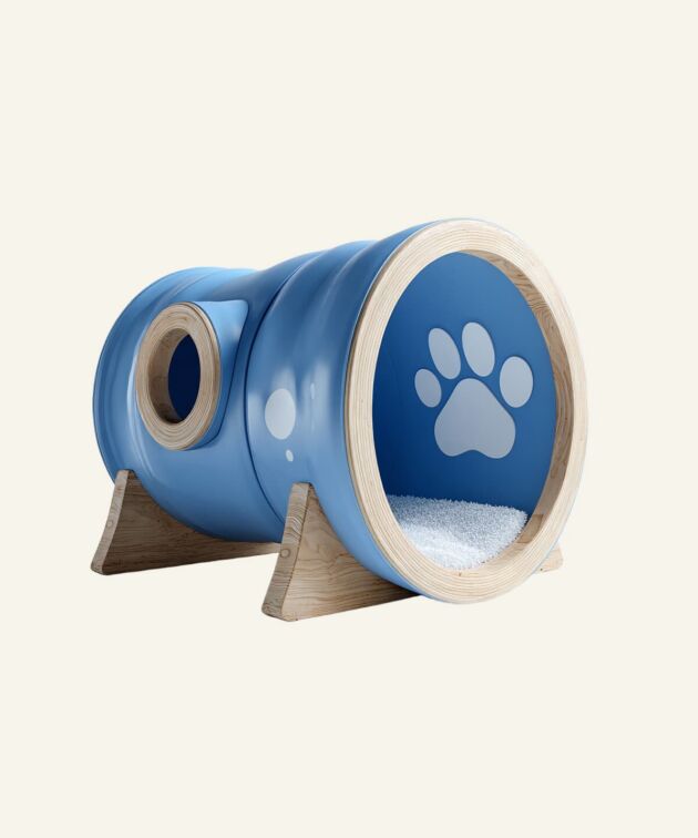 Blue paw print tunnel bed